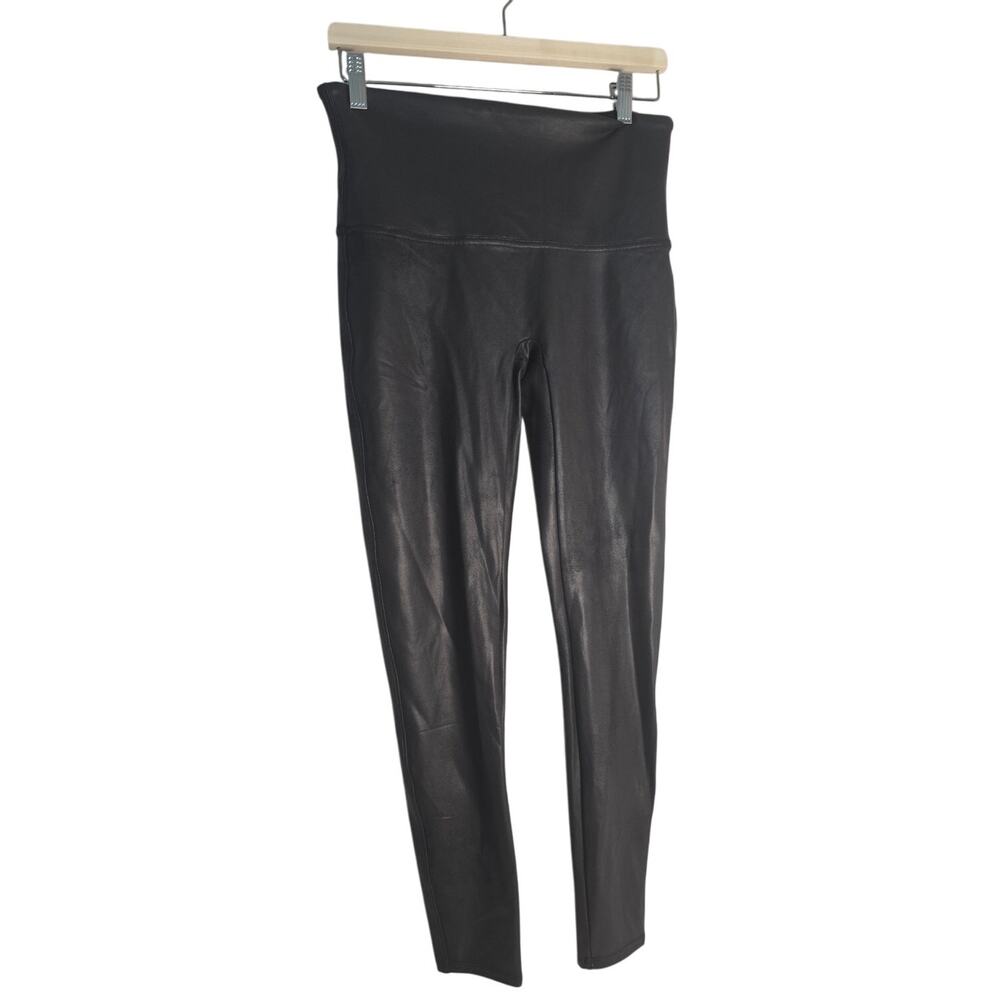 Womens XL Black Leggings SPANXshape™ Faux Leather Shaping Layering Casual Norm